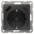 SIEMENS - DELTA i-system USB-SCHUKO-Steckdose 2 USB A+C max. 18 W, carbonmetallic