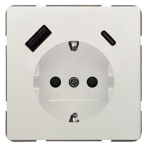SIEMENS - DELTA style USB-SCHUKO-Steckdose 2 USB A+C Leistung: bis zu 18 W, titanweiß