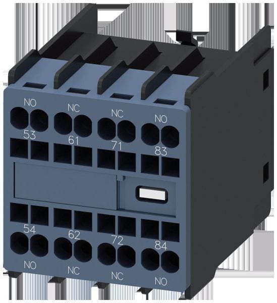 SIEMENS - Hilfsschalter frontseitig, 2S+2Ö, Strombahn 1S, 1Ö, 2Ö, 1S, Federzuganschluss