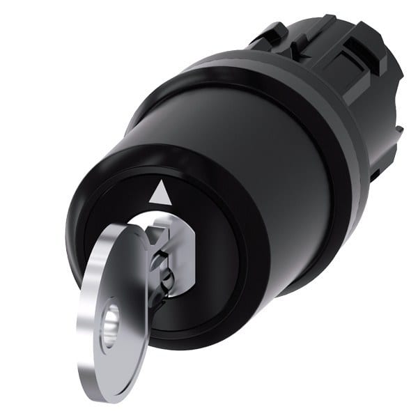 SIEMENS - Schlüsselschalter Siemens, C, 22 mm, rund, Kunststoff, Schlüsselabzug O