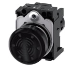 SIEMENS - Akustischer Melder, 22mm, rund, Kunststoff, schwarz, Dauerton 4,5 kHz, AC 230V