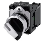 SIEMENS - Knebelschalter, 22mm, rund, Metall, hochglanz, weiß, tastend, 1S