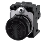 SIEMENS - Akustischer Melder, 22mm, rund, Kunststoff, schwarz, Dauerton 4,5 kHz, AC 110V