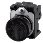 SIEMENS - Akustischer Melder, 22mm, rund, Kunststoff, schwarz, Dauerton 4,5 kHz, AC/DC 24V