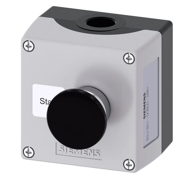 SIEMENS - Gehäuse für Befehlsgeräte 22mm rund, Metall, Gehäuseoberteil grau
