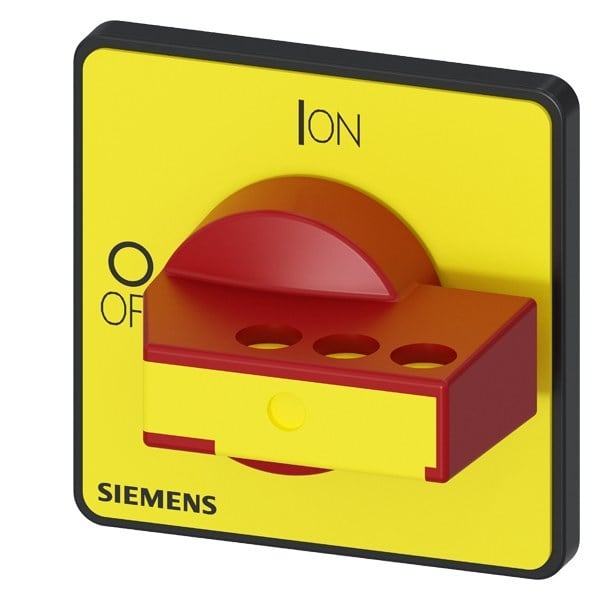 SIEMENS - Drehantrieb, Betätigungsknebel rot/gelb, für Isolierstoffkapselung, absperrbar