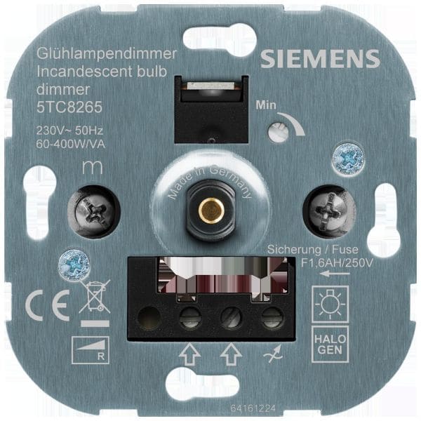 SIEMENS - Drehdimmer für Glühlampen und Halogenlampen mit Zweiwege- Schalter 60-400 W/VA