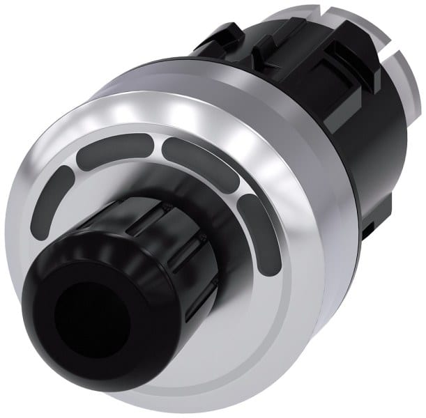 SIEMENS - ID-Schlüsselschalter, 22 mm, rund, Metall, hochglanz, schwarz, RFID, O-I-II-III