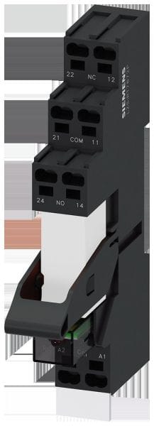 SIEMENS - Steckrelais, DC24V, 2W, LED grün, Sockel mit log. Trennung, Federzuganschluss