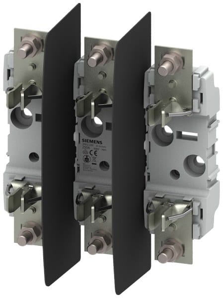 SIEMENS - NH-Sicherungsunterteil Kunststoff Baugröße 1 3-polig 250 A 690 V Flachanschluss