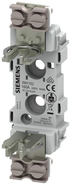 SIEMENS - NH-Sicherungsunterteil Kunststoff Baugröße 00 1-polig 160 A 690 V Clampanschluss