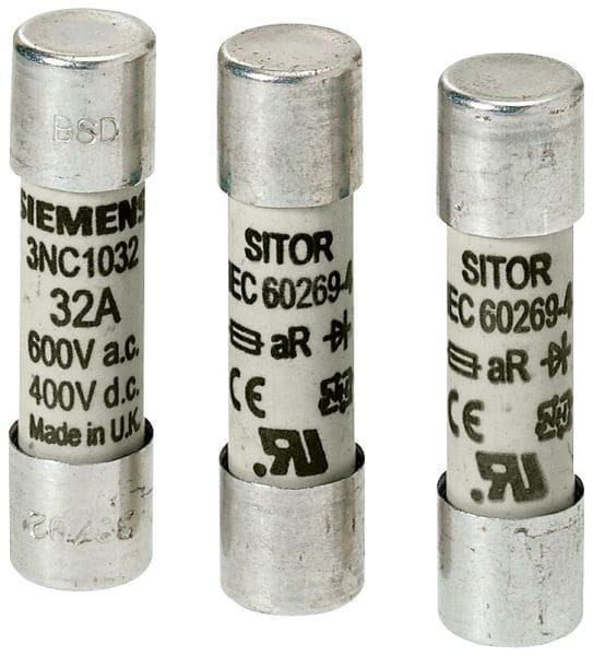SIEMENS - Zylindersicherung 10x38mm 4A gR 1100Vd.c. IEC / 1250Vd.c. UL / T&lt-3ms