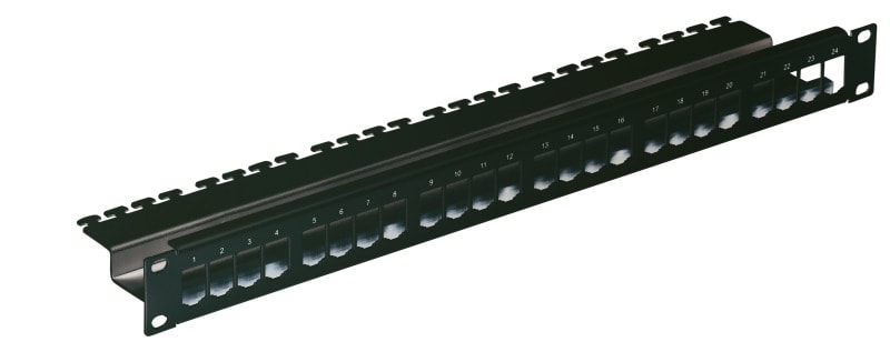 KERPEN - 19'' Patchpanel 1HE 24-Port Vario-Keystone schwarz RAL9005