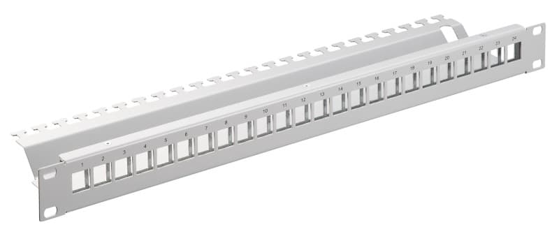 KERPEN - 19'' Patchpanel 1HE 24-Port Keystone hellgrau RAL7035