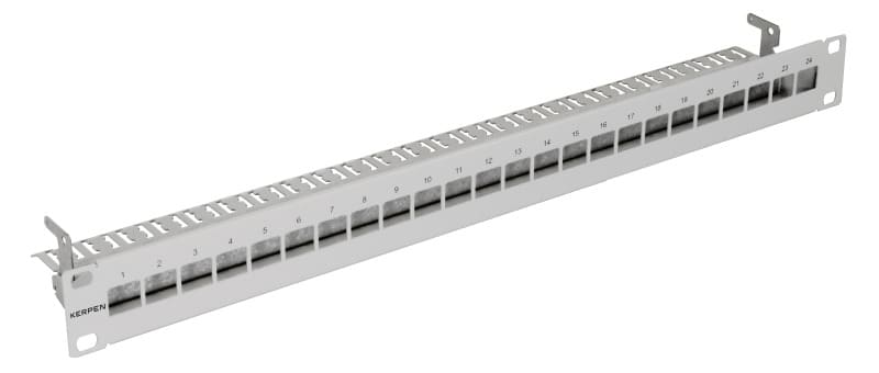 KERPEN - ELine 19'' Patchpanel 1HE 24-Port hellgrau RAL7035