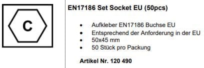 KEBA - Label Set EN17186 Socket EU (50pcs)