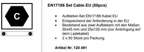 KEBA - Label Set EN17186 Cable EU (50pcs)