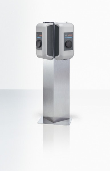 KEBA - P30/P40 Standsäule - Edelstahl Triangel für 2 Wallboxen