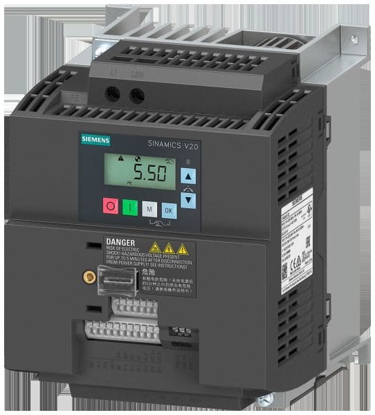 SIEMENS - SINAMICS V20, 1 AC 200-240 V, 3,00 kW, IP20, FSAD