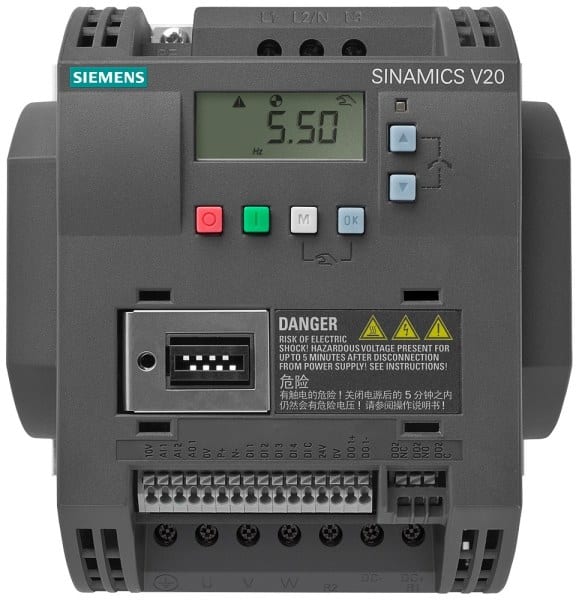 SIEMENS - SINAMICS V20, 3 AC 380-480 V, 5,50 kW, IP20 / UL open type, FSC