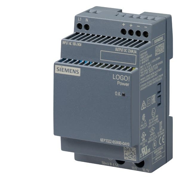 SIEMENS - Stromversorgung LOGO!Power, 1-phasig DC 12 V/4,5 A