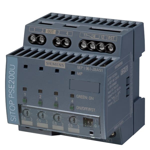 SIEMENS - Selektivitätsmodul SITOP PSE200U, DC 24 V/4 x 0,5 ... 3 A mit Summenmeldekontakt