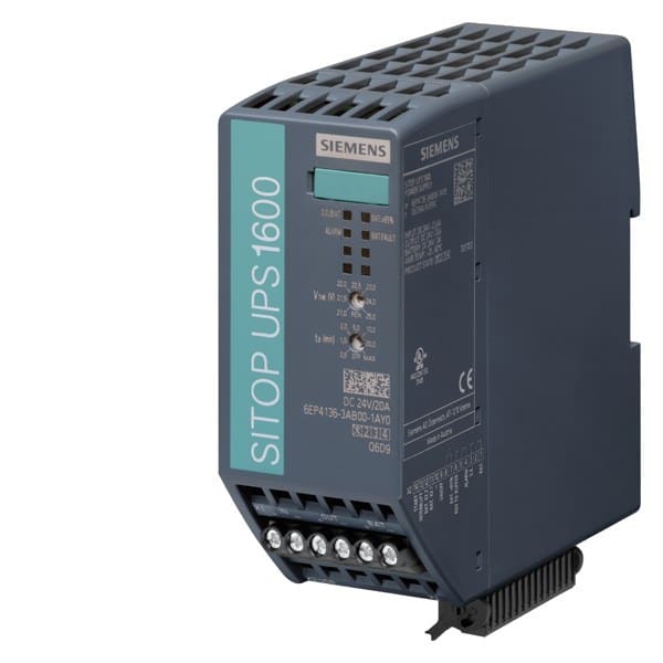 SIEMENS - Unterbrechungsfreie Stromversorgung SITOP UPS1600, DC 24 V/20 A mit USB