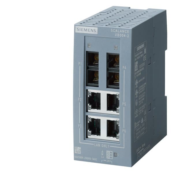 SIEMENS - SCALANCE XB004-2, unmanaged switch, 4x RJ45, 2x multimode SC