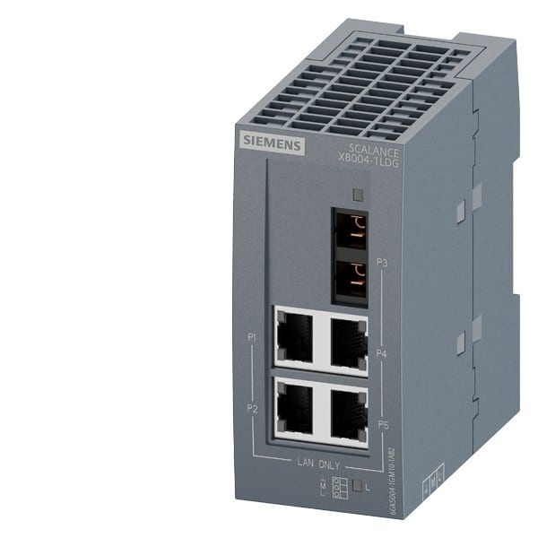 SIEMENS - SCALANCE XB004-1LDG, unmanaged Switch, 4x RJ45, 1x Singlemode SC, Gigabit-fähig