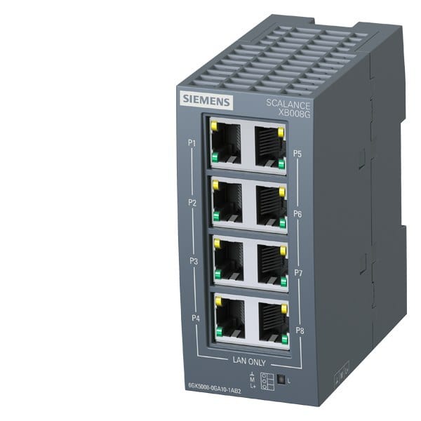 SIEMENS - SCALANCE XB008G, unmanaged Switch, 8x RJ45, Gigabit-fähig