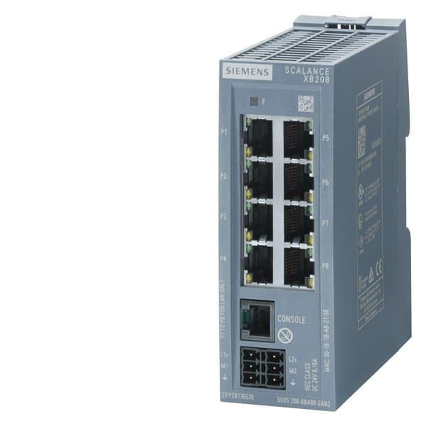 SIEMENS - SCALANCE XB208, managed Layer 2 switch, 8x RJ45, DEF: PN IO