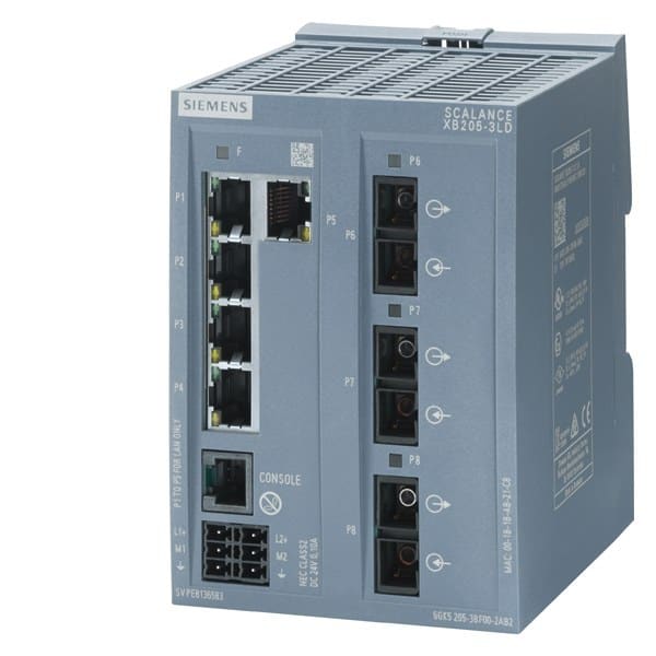 SIEMENS - SCALANCE XB205-3LD, managed Layer 2 Switch, 5xRJ45, 3xSinglemode SC, DEF: PN IO