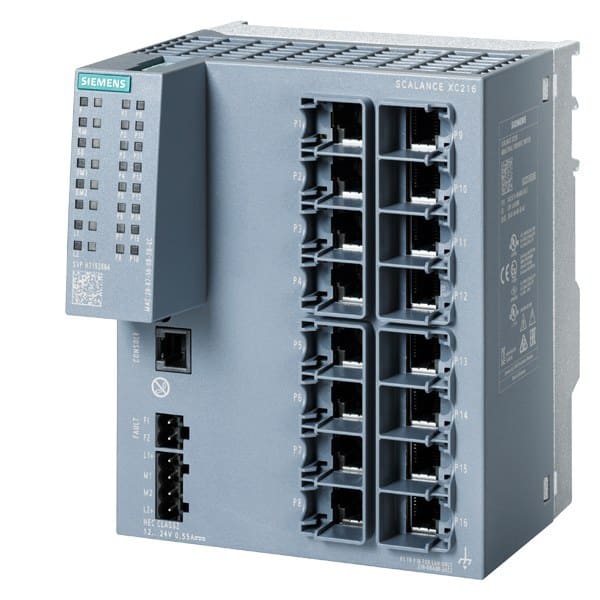 SIEMENS - SCALANCE XC216, managed Layer 2 switch, 16x RJ45