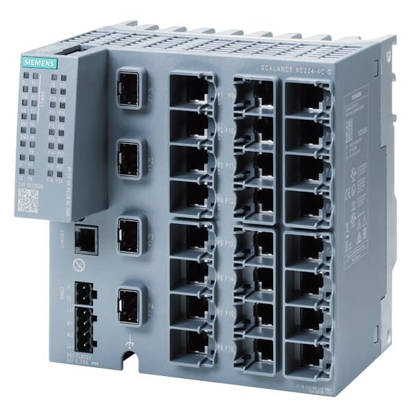 SIEMENS - SCALANCE XC224-4C G, managed Layer 2 Switch, 20x RJ45, 4x Comboport (SFP/RJ45)