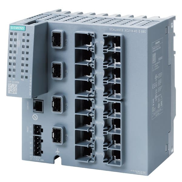 SIEMENS - SCALANCE XC216-4C G EEC, managed L2 Switch, 12x RJ45, 4x Comboport (SFP/RJ45)
