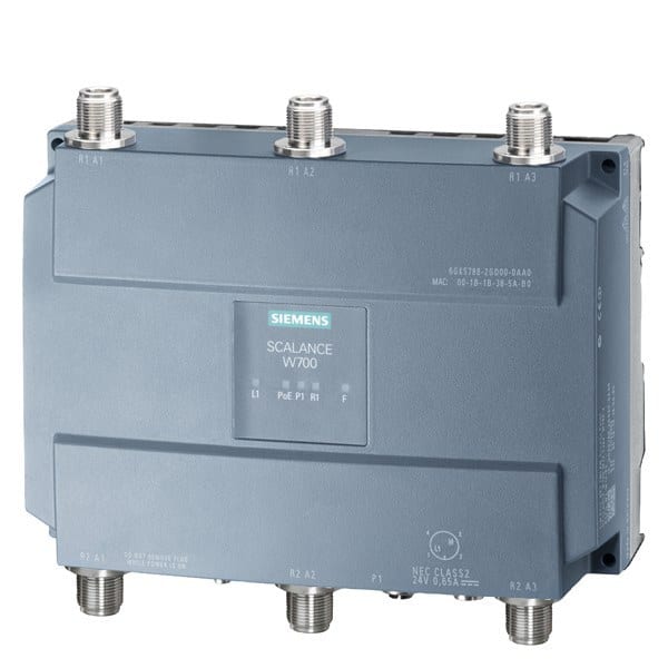 SIEMENS - IWLAN AP, 450 Mbit/s, M12, 2xRadio, 6xN-Connect, PLUG-Schacht, USA