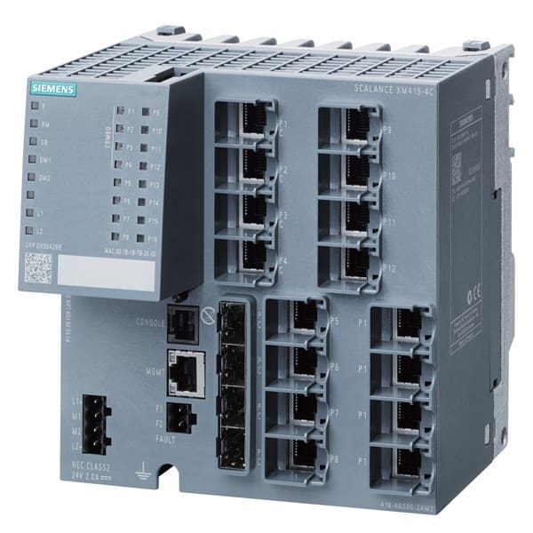 SIEMENS - SCALANCE XM416-4C, managed Layer 2 Switch, 16x RJ45, 4x SFP, mit 4 Combo-Ports