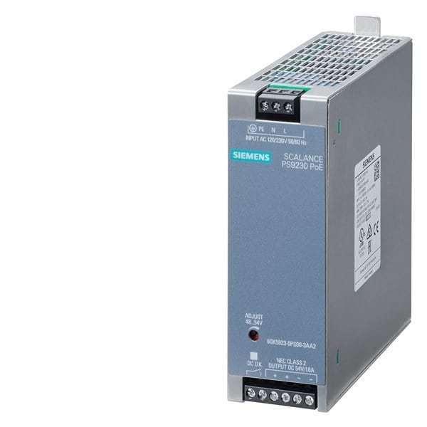 SIEMENS - Stromversorgung SCALANCE PS9230 PoE, AC 120/230 V -&gt- DC 54 V/1,6 A NEC Cla...