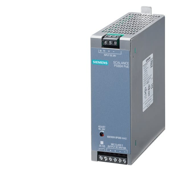SIEMENS - Stromversorgung SCALANCE PS924 PoE, DC 24 V ->- DC 54 V/1,6 A NEC Class 2