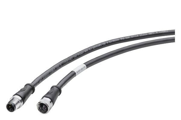 SIEMENS - Power connecting Cable M12-180/M12-180, L-kodiert, 4-polig, 3 m, für ET200