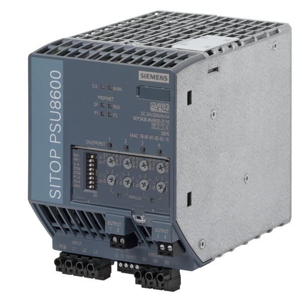 SIEMENS - Stromversorgungssystem SITOP PSU8600 3AC DC 24 V/20 A/4x5 A PN/IE
