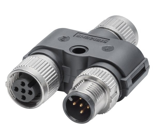 SIEMENS - M12 Power T-TAP (A-kodiert),Energie-T-Stück für SCALANCE XP-200 Switches