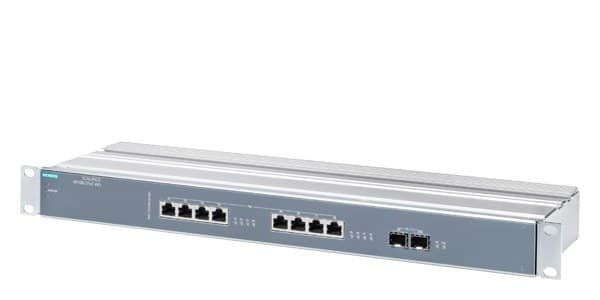 SIEMENS - SCALANCE XR108-2PoE WG, unmanaged switch, 19 rack- 8 x 1GE PoE, 2 x SFP 10GE