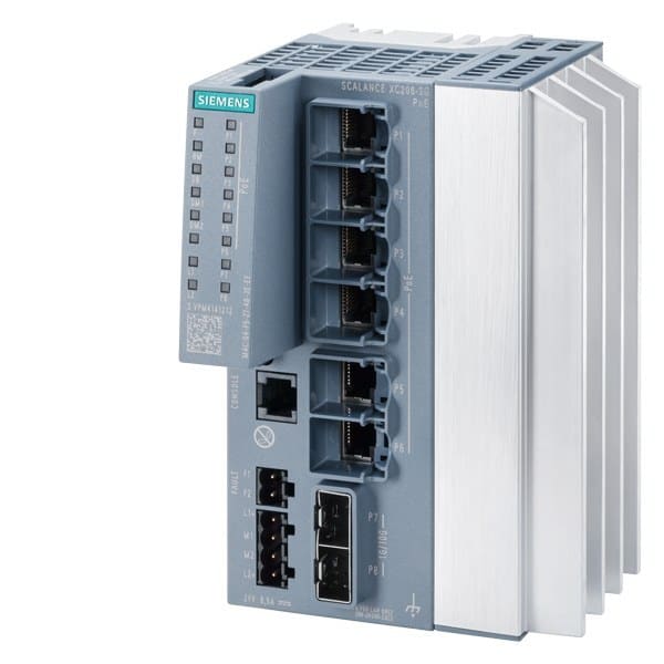 SIEMENS - SCALANCE XC206-2G PoE, managed Layer 2 switch, 6x RJ45 PoE, 2x SFP+