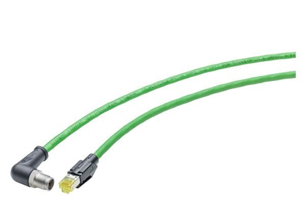 SIEMENS - IE TP Leitung-M12/RJ45-4x2-3m-X-kod.-IP65/67-Cat6A-Halogenfrei-PUR-robust