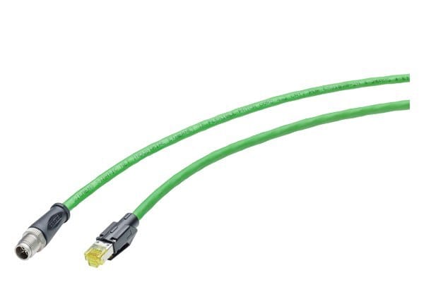 SIEMENS - IE TP Leitung-M12/RJ45-4x2-0,5m-X-kod.-IP65/67-Cat6A-Halogenfrei-PUR-robust