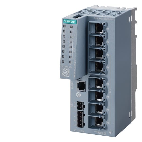 SIEMENS - SCALANCE XC208G PoE (DC 54 V), managed Layer 2 switch, 6x RJ45 PoE, 2x RJ45
