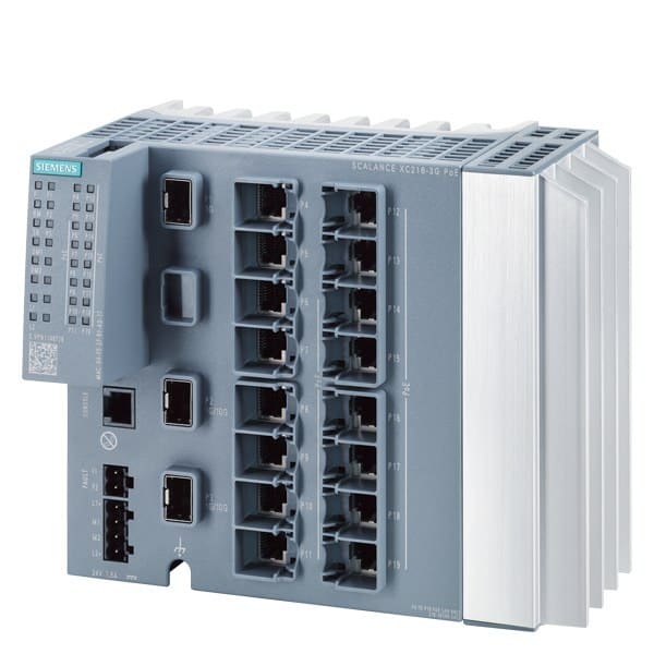 SIEMENS - SCALANCE XC216-3G PoE 24V, managed L2 switch, 14xRJ45PoE, 2xRJ45, 2xSFP+, 1xSFP