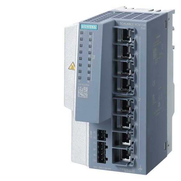 SIEMENS - SCALANCE XCM108PoE (8x100 Mbit/s RJ45, PoE) unmanaged IE Switch