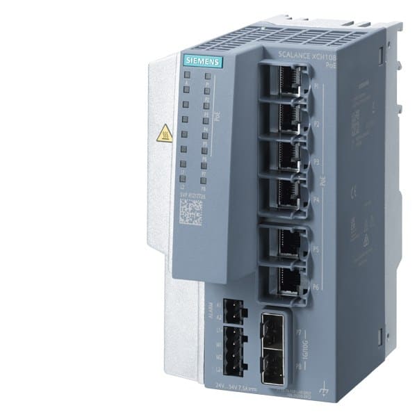 SIEMENS - SCALANCE XCH108PoE (6xGbit PoE, 2xSFP) unmanaged IE Switch
